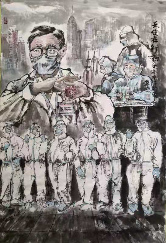 21、专业组，《天使在行动》（中国画，尺寸60×90cm），窦进平18982052999.jpg