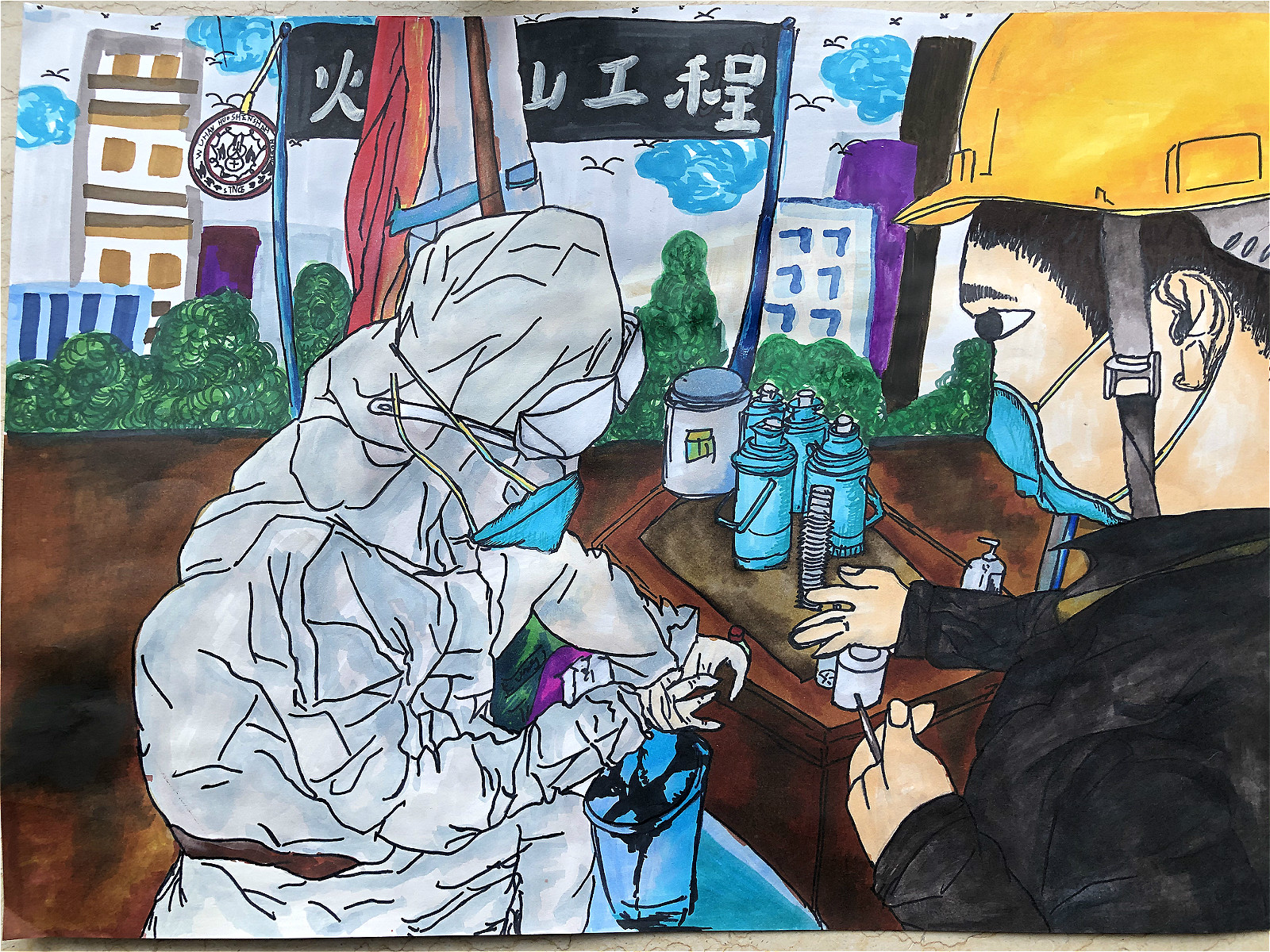 03，少儿组，《战疫者》罗浩玮 12岁（成都市西川实验学校初一3班、四川省中小学生优秀艺术人才大赛美术一等奖）_meitu_2.jpg