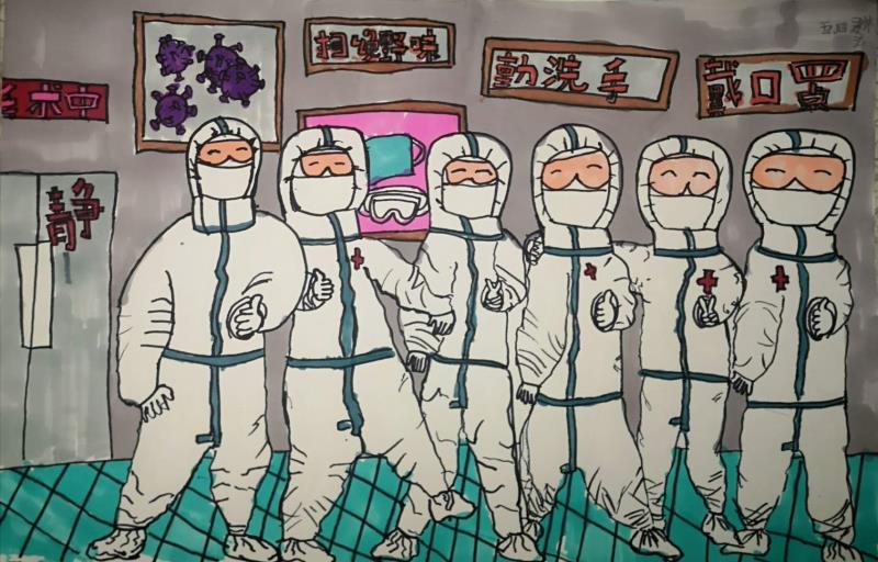 7，少儿组，《感谢有您，医护战士》逯林沄（棕北小学）.jpg