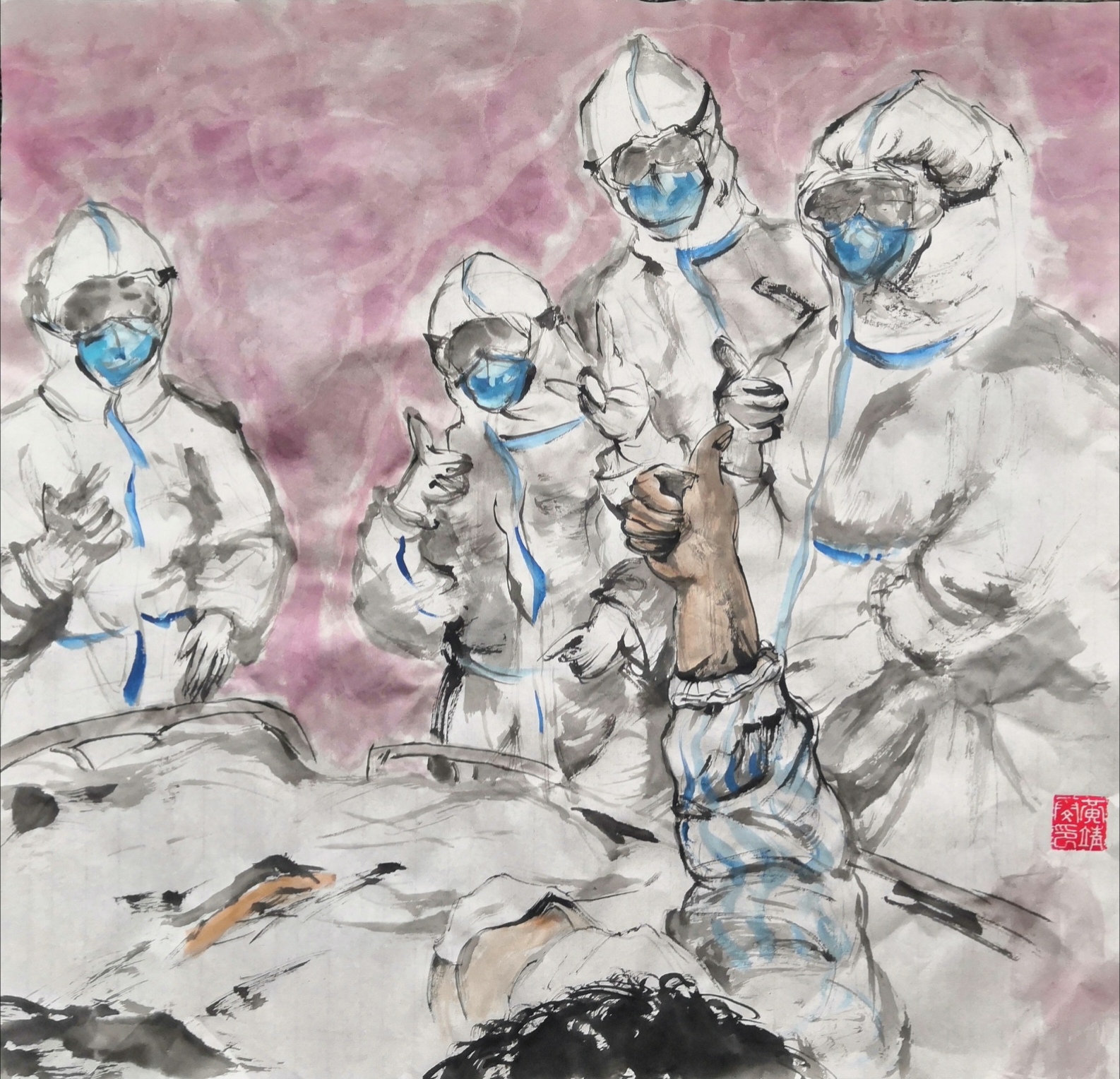 20，专业组，《爱的鼓励》黄靖雯（国画）.jpg