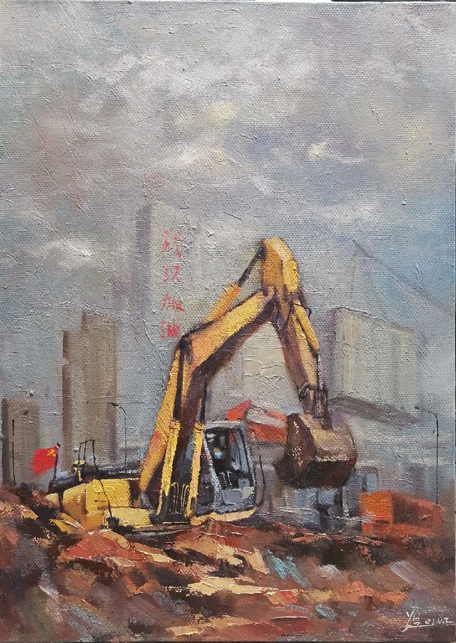 增1，专业组，《决战火神山》（油画，尺寸50×70cm）于兴财（四川文化传媒职业学院教师）.jpg