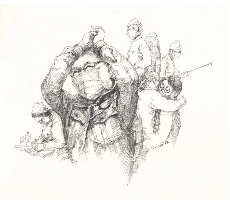 19，马逊《病毒杀手到一线抗击病毒》钢笔画.png