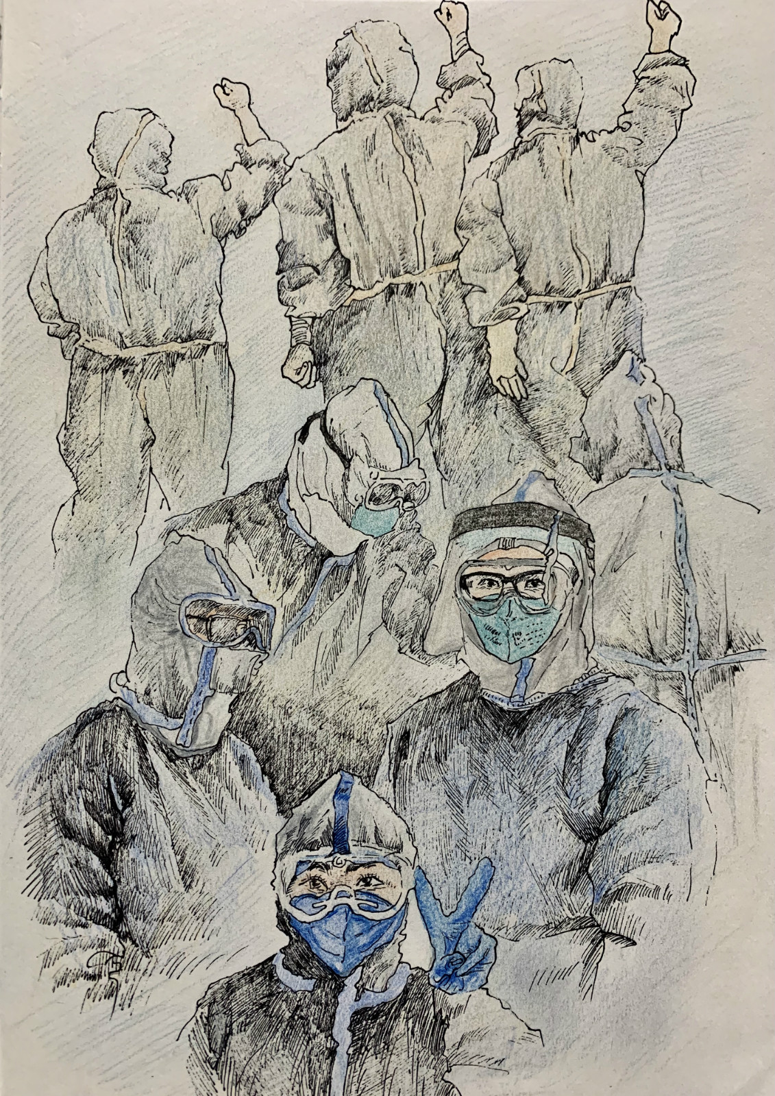 01压缩，专业组，《你的样子，就是中国的样子》赵磊（四川师范大学美术学院）创作说明：一张张面孔映入眼帘，此刻的你们永远是最美的战士，你们什么样，中国就是什么样。_meitu_2.jpg